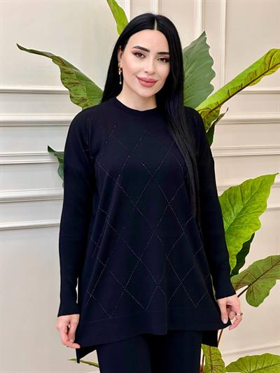 Baklava Taş Triko Takım 24231 t-24 Siyah