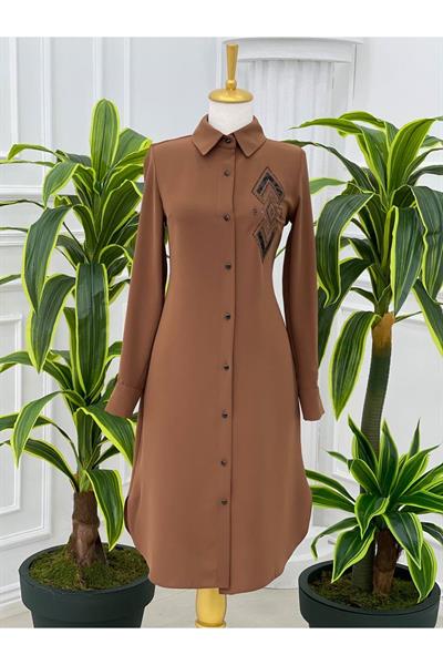 Baklava Taş Tunik 5262 Kahverengi