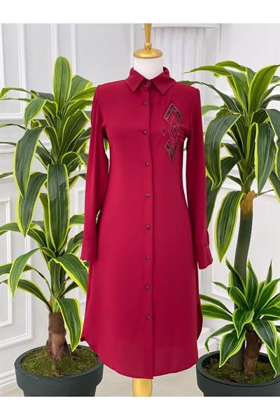 Baklava Taş Tunik 5262 Kırmızı