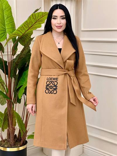 Baskı Detay Zara Model Kaşe Kaban 0294 t-24 Camel