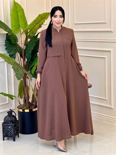Baskılı Mevlana Pardesü 8212 f025 Kahverengi
