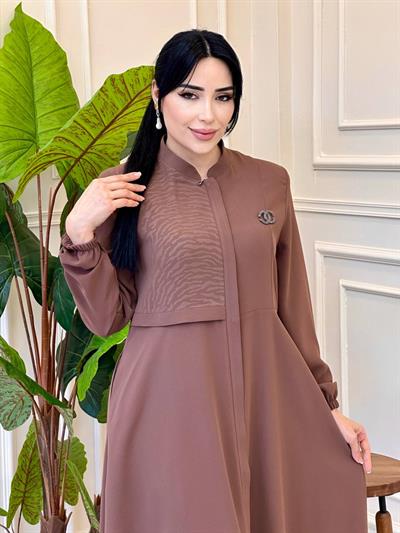 Baskılı Mevlana Pardesü 8212 f025 Kahverengi