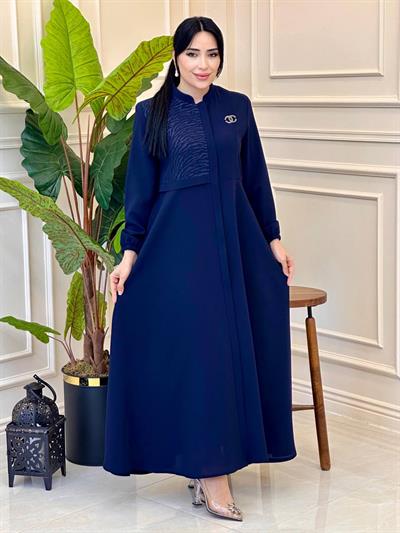 Baskılı Mevlana Pardesü 8212 f025 Lacivert