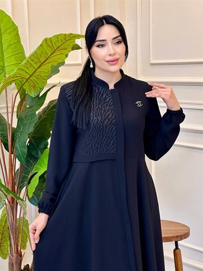 Baskılı Mevlana Pardesü 8212 f025 Siyah