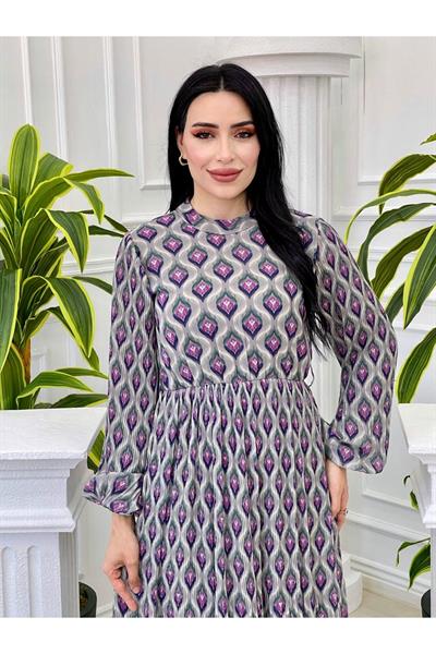 Batik Desen Elbise 1170 Gri