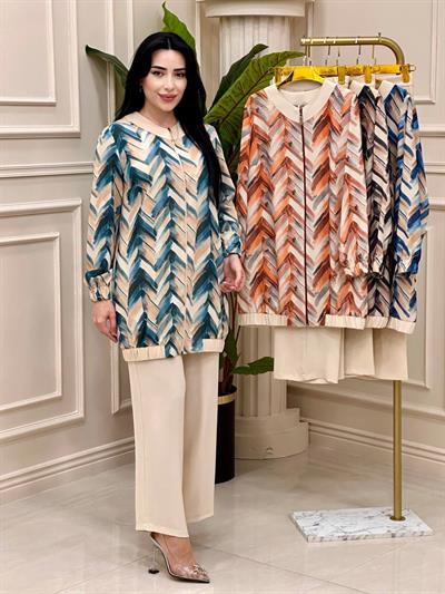Batik Desen İkili Takım 2203 T-24 Mint yeşili