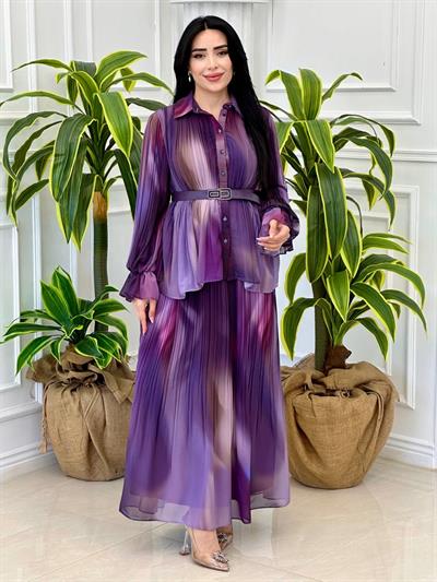 Batik Desen Pilise Etekli Takım 4529 t-24 Leylak