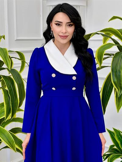 Bebe Yaka Çift Düğme Elbise 0341 T-24 Saks