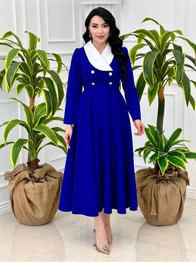 Bebe Yaka Çift Düğme Elbise 0341 T-24 Saks