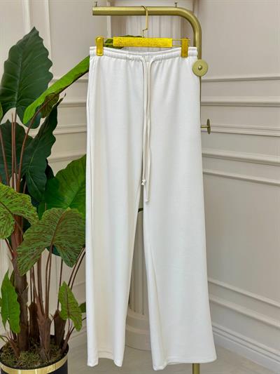 Bel Bağçık Bol Paça Penye Pantolon  3965 t-24 Bej