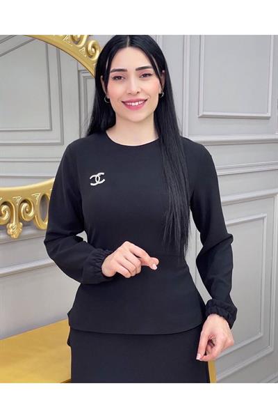 Bel BAğlamalı Etekli Takım 628 Siyah