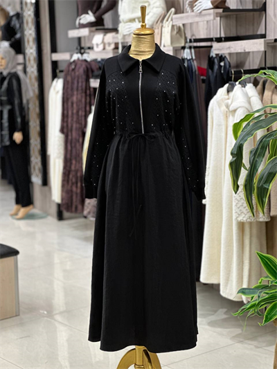 Bel Büzme Spor Elbise 12674 T-26 Siyah