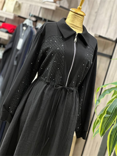 Bel Büzme Spor Elbise 12674 T-26 Siyah