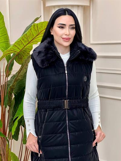 Bel Lastik Kemer Şişme Yelek 7407 t-24 Siyah