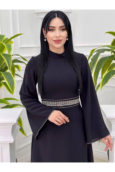 Beli Taşlı Tunik Takım 4704 Siyah