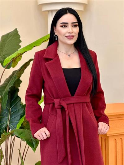 Bilek Boy Klasik Kaşe Kaban 15170 T-25 Bordo