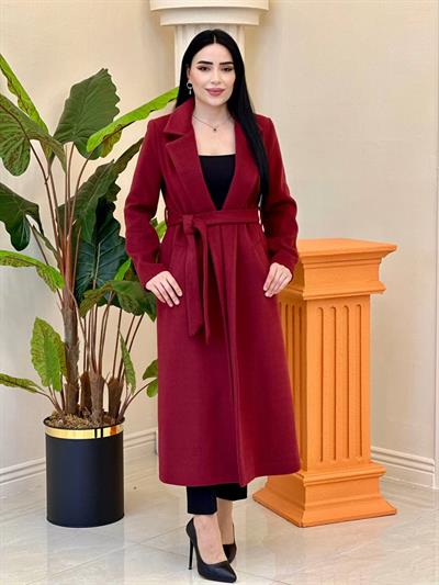 Bilek Boy Klasik Kaşe Kaban 15170 T-25 Bordo