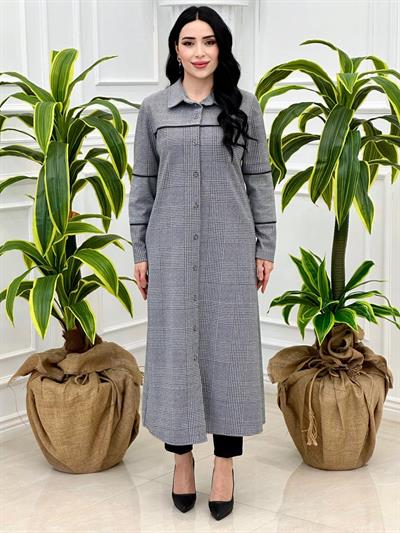 Biyeli Kaşe Gömlek 4073 Gri