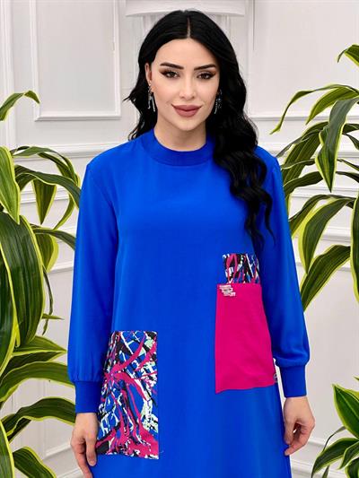 Blok Detay Ayrobin Elbise 12434 T-24 Saks
