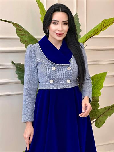 Boncuk Biyeli Elbise 0412 t-24 Saks