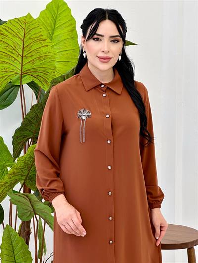 Broş Görünümlü İkili Takım Elbise 922 T-24 Taba