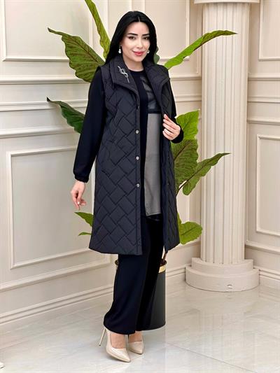 Broşlu Şişme Yelek 976 t-24 Siyah