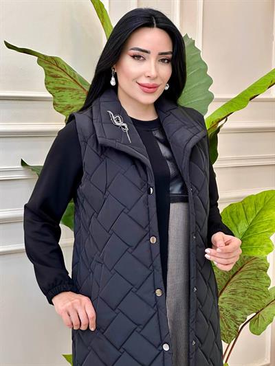Broşlu Şişme Yelek 976 t-24 Siyah