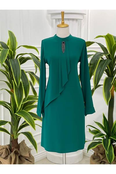 Broşlu Tunik 774 Benetton Yeşili