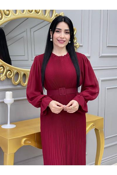 Bürümçük Elbise 3343 Bordo