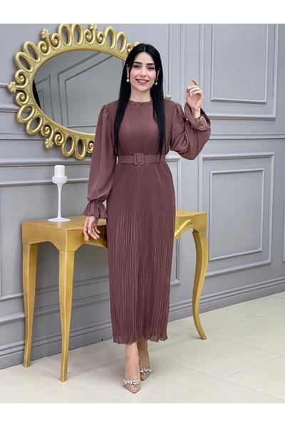 Bürümçük Elbise 3343 Kahverengi
