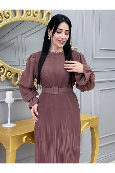 Bürümçük Elbise 3343 Kahverengi