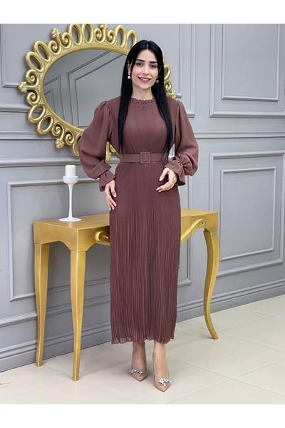 Bürümçük Elbise 3343 Kahverengi