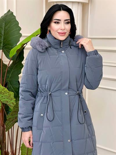 Büyük Beden Şişme Kaban 8209 t-24 Gri