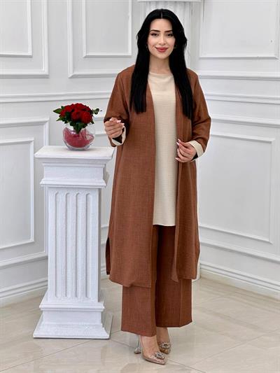 Büyük Beden Üçlü Spor Takım 4337 T-24 Taba