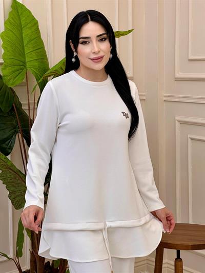 Büzğü Detay Modal Takım 5526 t025 Beyaz