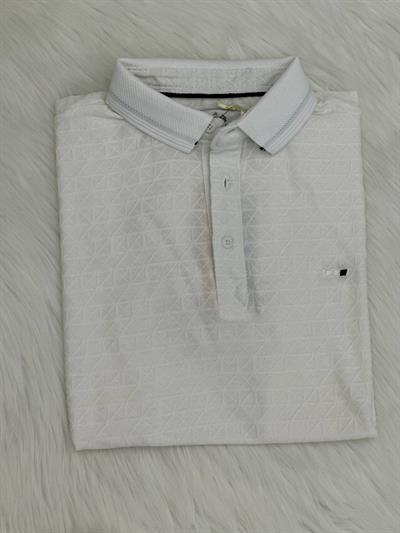 Çapraz Desen Polo Yaka Yk-101 T-24 Beyaz