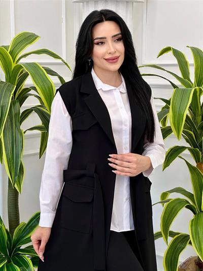 Cep Detay Spor Yelek 2083 t-24 Siyah