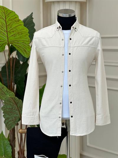 Cepsiz Keten Gömlek 0903 T-24 Krem