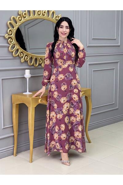 Çiçekli Elbise 3307 Rose