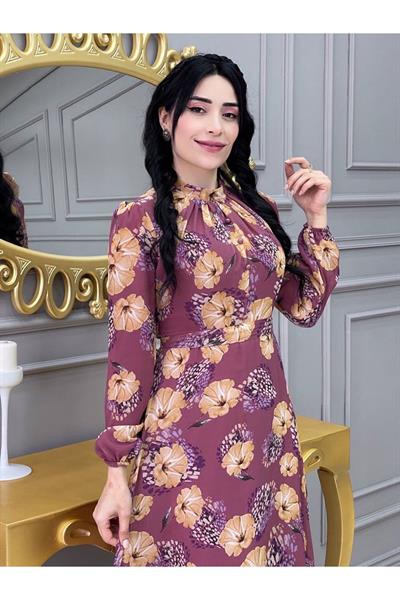 Çiçekli Elbise 3307 Rose