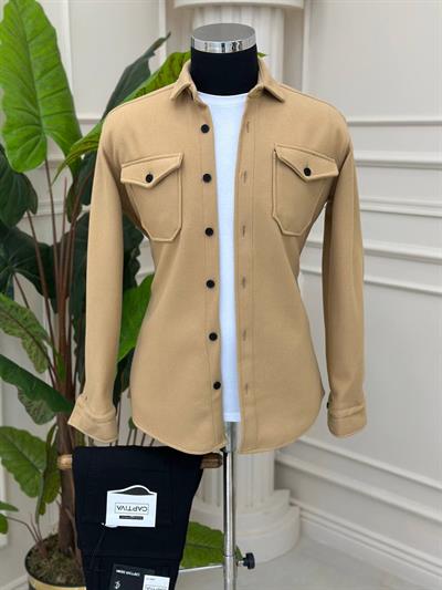 Çift Cep Kaşe Gömlek 3211 T-24 Taba