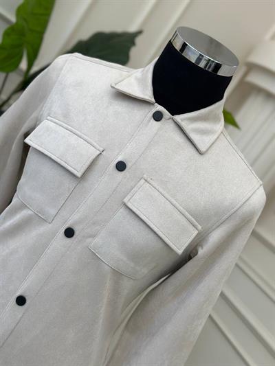 Çift Cep Süet Gömlek 1017 T-24 Bej