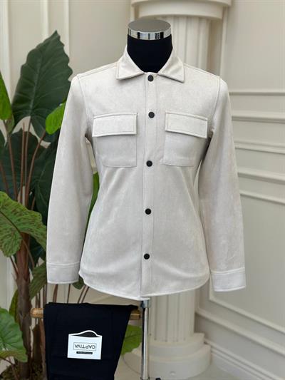 Çift Cep Süet Gömlek 1017 T-24 Bej