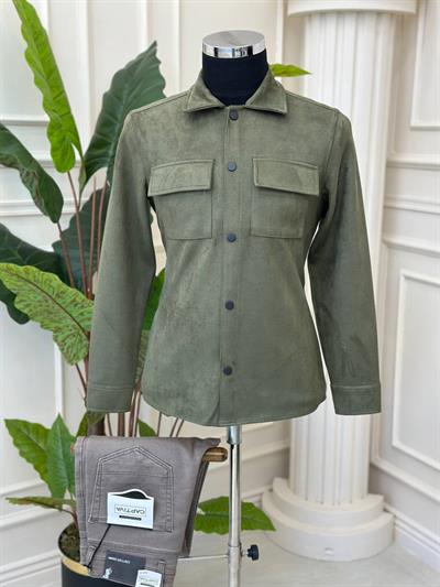 Çift Cep Süet Gömlek 1017 T-24 Haki