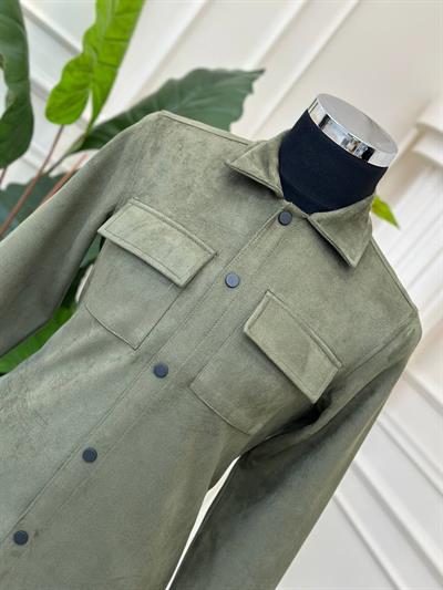 Çift Cep Süet Gömlek 1017 T-24 Haki