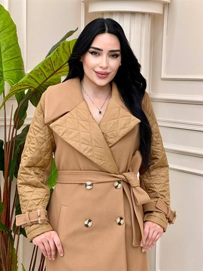 Çift Düğme Kol Kapitone Kaban 0538 t-24 Taba