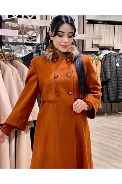 Çift Kol Kaşe Kaban 9003 Kiremit