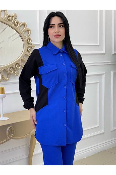 Çift Renk Cepli Takım 7018 Mavi