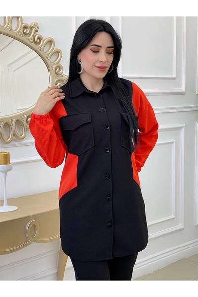 Çift Renk Cepli Takım 7018-Siyah