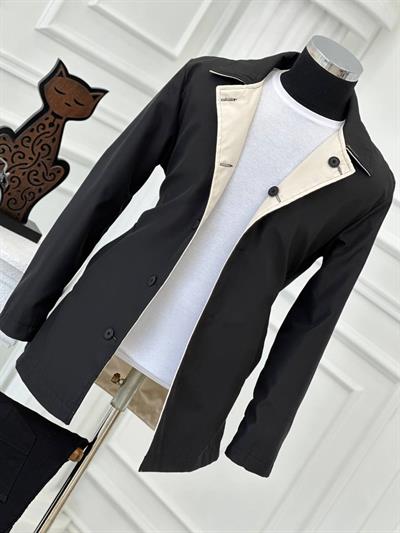 Çift Taraflı Trenç Kot 829 t-24 Siyah Krem